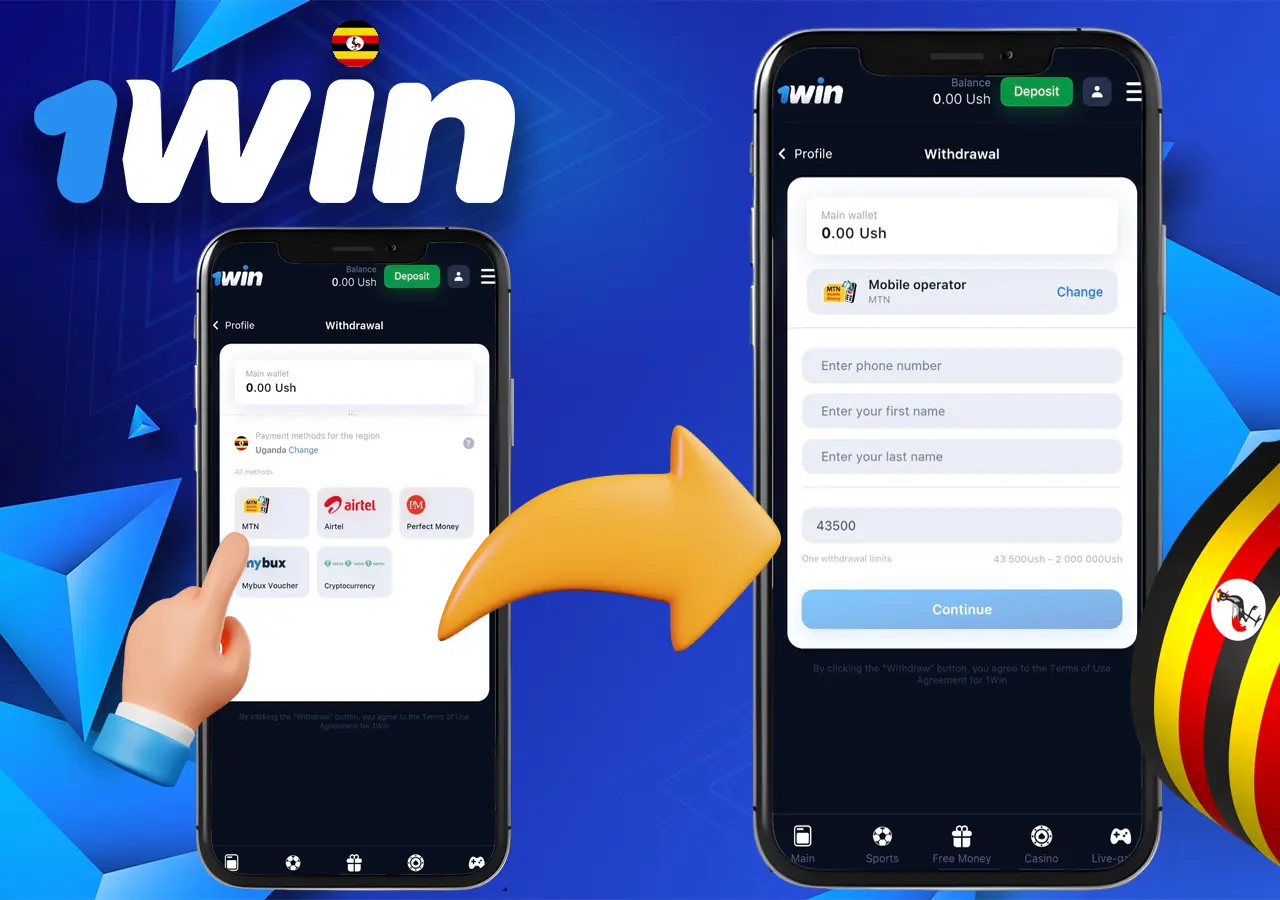 Instructions for withdrawing money from 1Win account