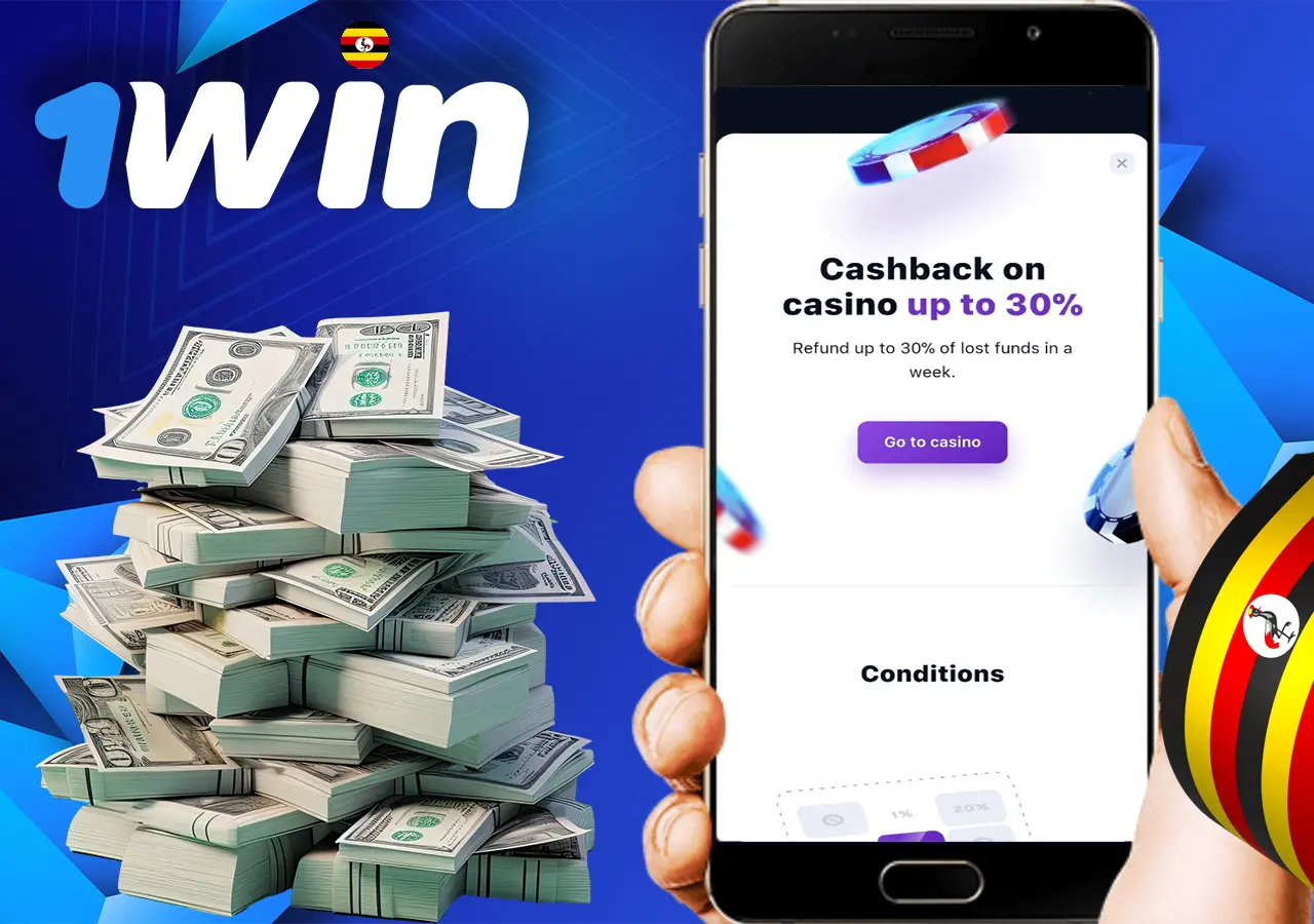 Favorable cashback for 1Win casino fans