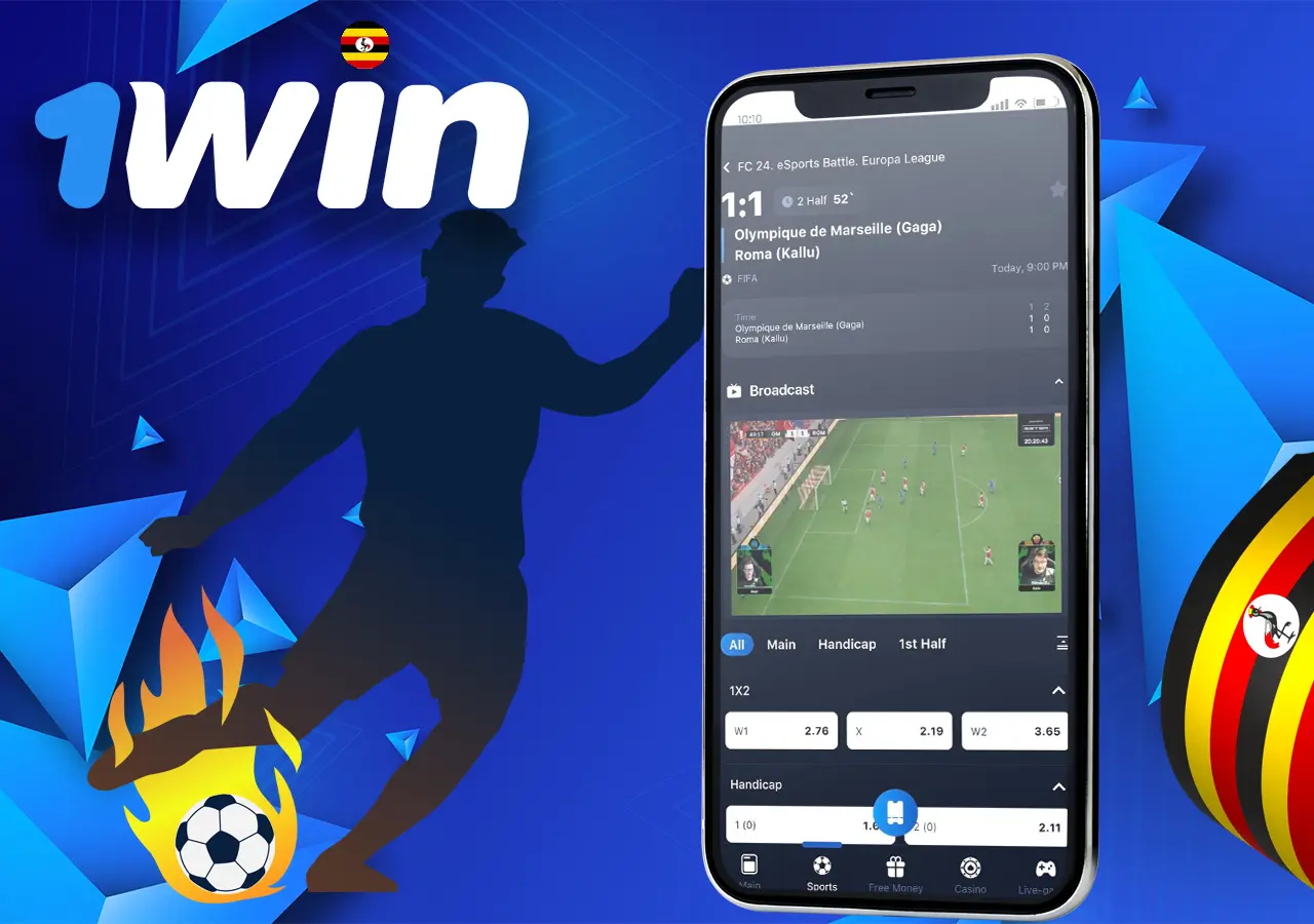1Win betting on soccer in app